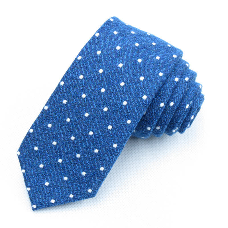 3Pcs Men's Polka Dots Stylish Bow Tie Necktie Set - Blue - Necktie - image 40