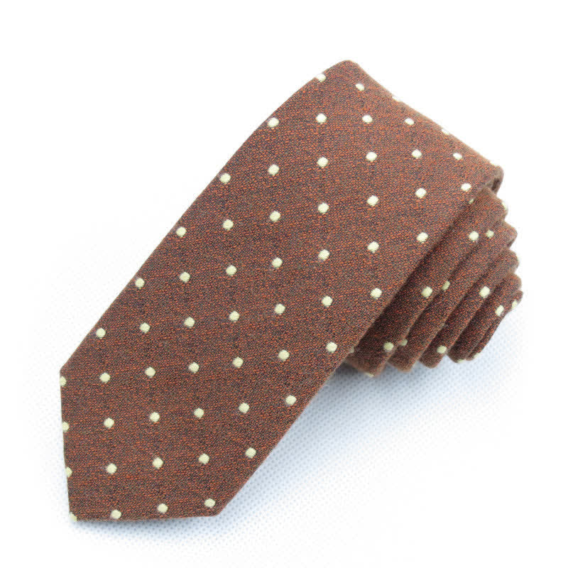 3Pcs Men's Polka Dots Stylish Bow Tie Necktie Set - Brown - Necktie - image 24