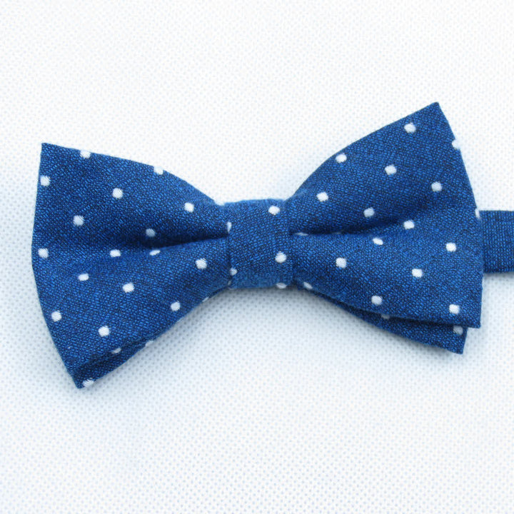 3Pcs Men's Polka Dots Stylish Bow Tie Necktie Set - Blue - Bow Tie - image 41