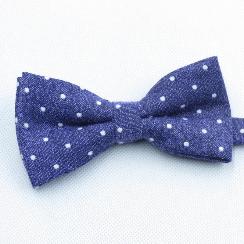3Pcs Men's Polka Dots Stylish Bow Tie Necktie Set - Purple - Bow Tie - image 31