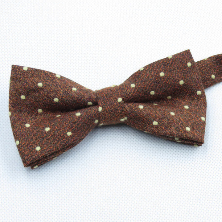3Pcs Men's Polka Dots Stylish Bow Tie Necktie Set - Brown - Bow Tie - image 25