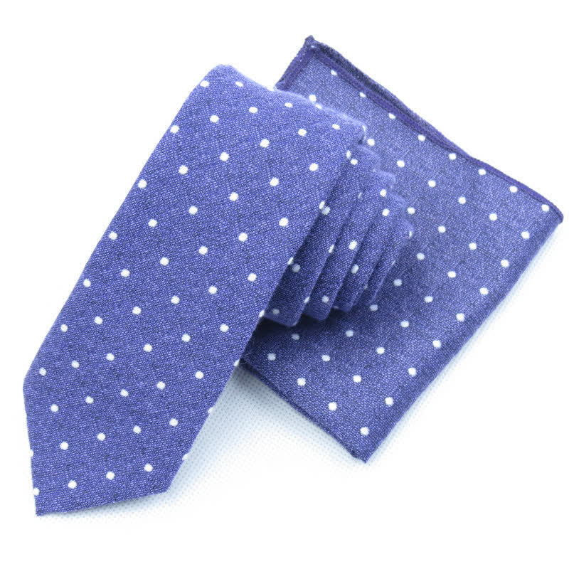 3Pcs Men's Polka Dots Stylish Bow Tie Necktie Set - Purple - Necktie + Handkerchief - image 28