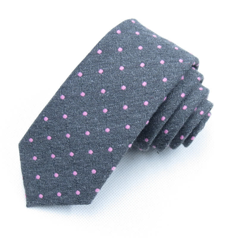 3Pcs Men's Polka Dots Stylish Bow Tie Necktie Set - Gray - Necktie - image 19