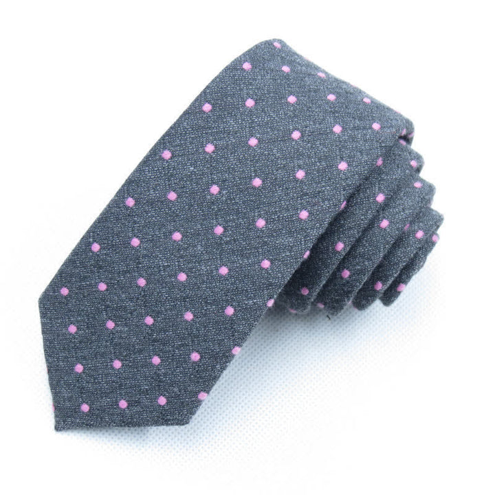 3Pcs Men's Polka Dots Stylish Bow Tie Necktie Set - Gray - Necktie - image 19
