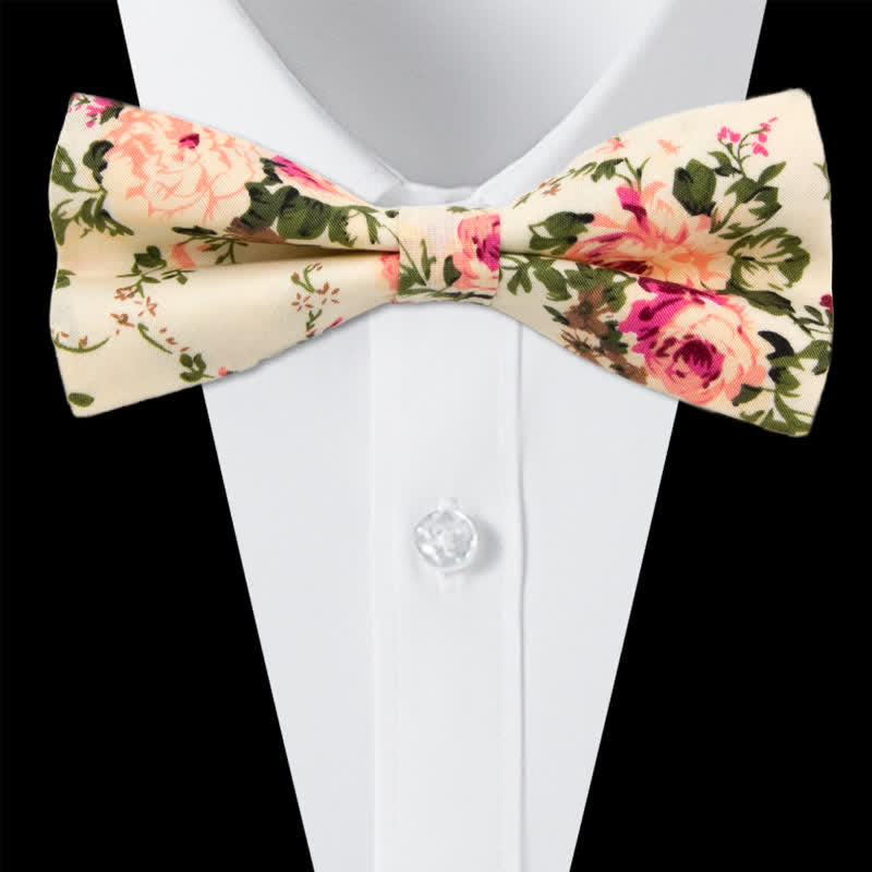 3Pcs Men's Flowers Paisley Cotton Bow Tie Necktie Set