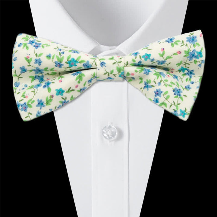 3Pcs Men's Flowers Paisley Cotton Bow Tie Necktie Set