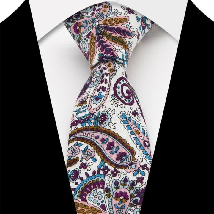 3Pcs Men's Flowers Paisley Cotton Bow Tie Necktie Set