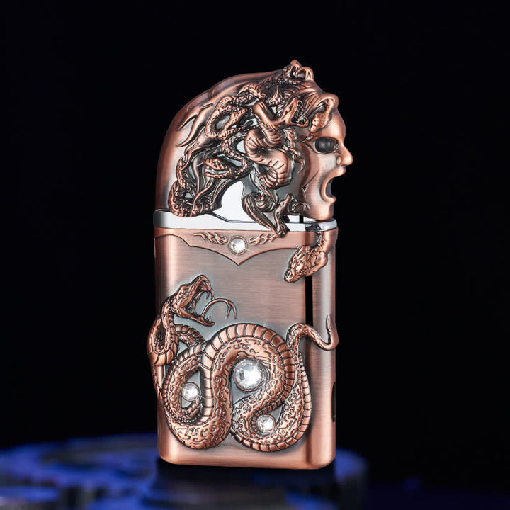 Fancy Snake Rhinestone Inlaid Refillable Butane Lighter