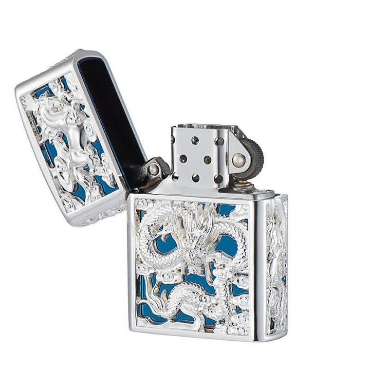 Embossed 3D Carving Dragon Refillable Kerosene Lighter - image 2