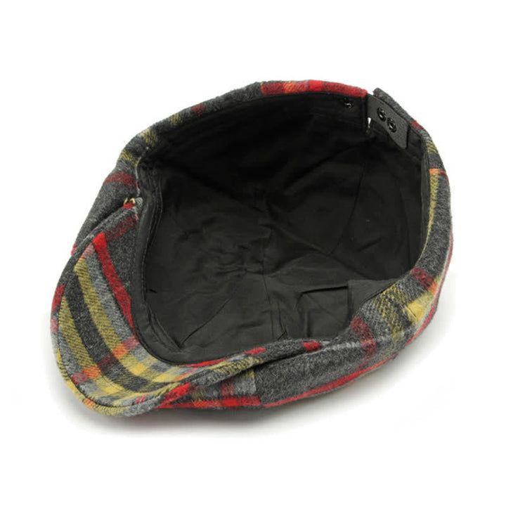 Traditional Plaid Eight Panel Newsboy Cap British Beret Hat - image 8