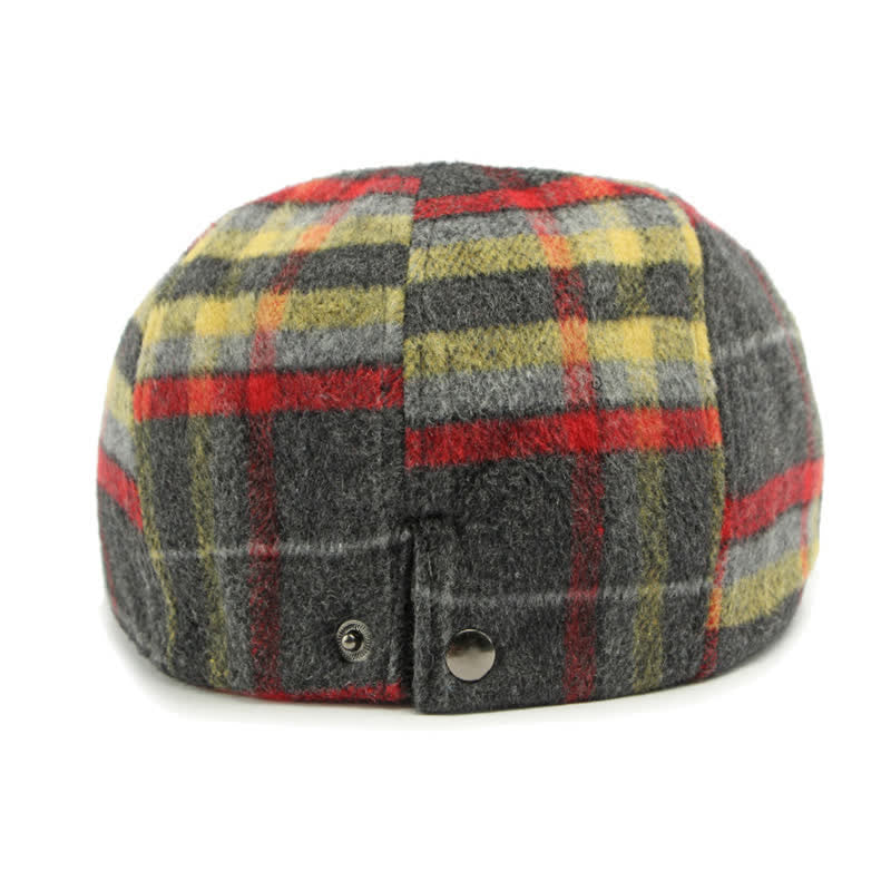 Traditional Plaid Eight Panel Newsboy Cap British Beret Hat