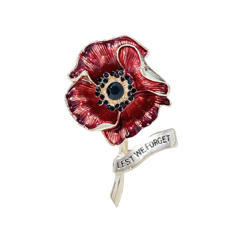 Red Poppy Remembrance Day Lest We Forget Brooch