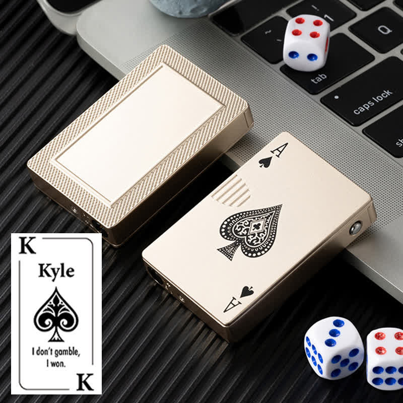 Poker Cards Personalized Custom Back Refillable Butane Lighter