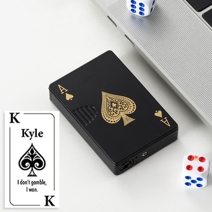 Poker Cards Personalized Custom Back Refillable Butane Lighter