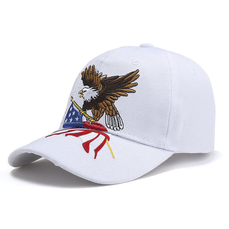 Casual Bald Eagle USA Flag Embroidered Baseball Cap