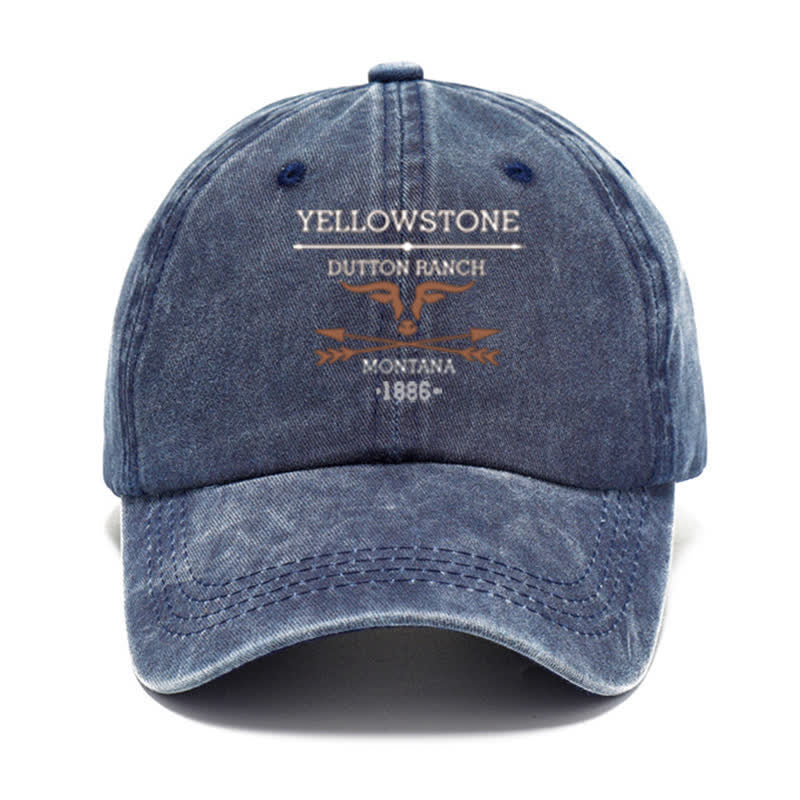 Bull Yellowstone Dutton Ranch Montana Washed Cotton Baseball Cap