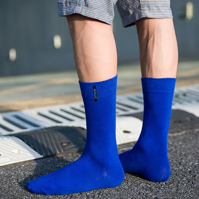 Men's Solid Color British Gentleman Cotton Crew Socks