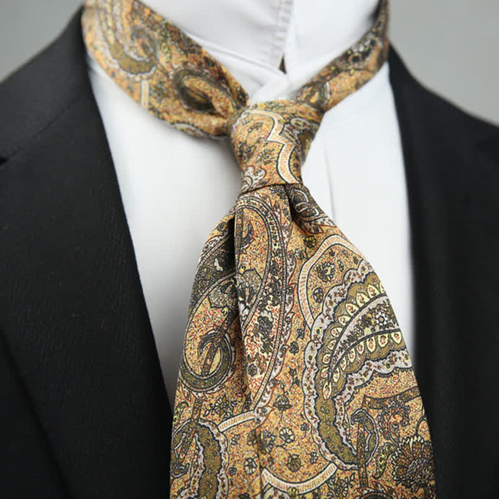 Men's Exotic Romance Paisley Floral Print Wedding Necktie