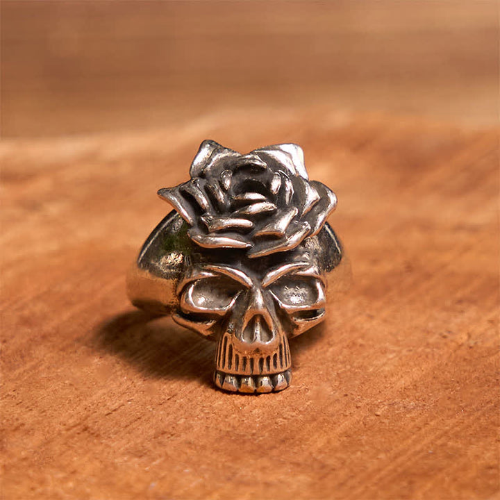 DIY Rose Hidden Knife Belt Buckle Bull Pendant Skull & Rose Ring Bundle Set - image 4