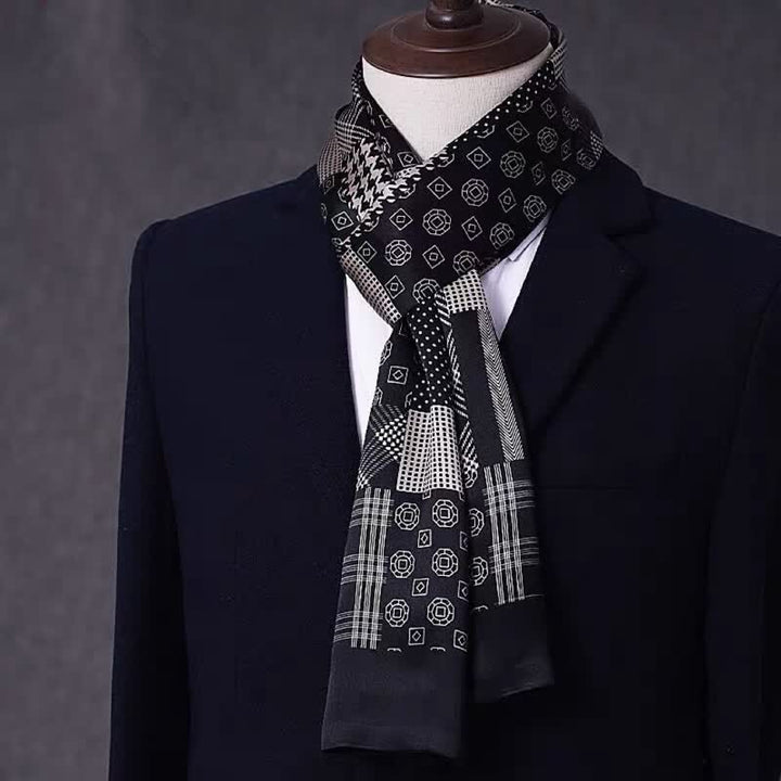 Men's Business Geometrical Figure Thin Long Pure Silk Scarf - Style #11 - image 10