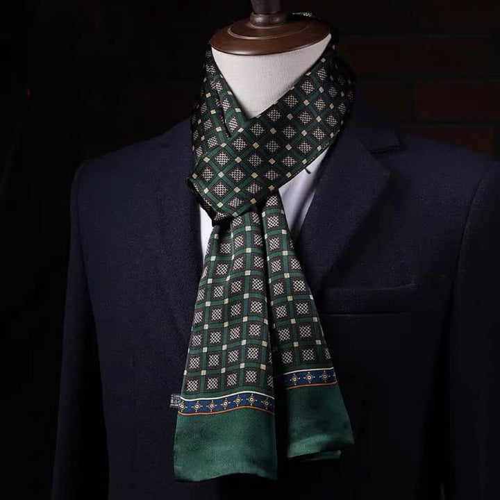 Men's Business Geometrical Figure Thin Long Pure Silk Scarf - Style #10 - image 9