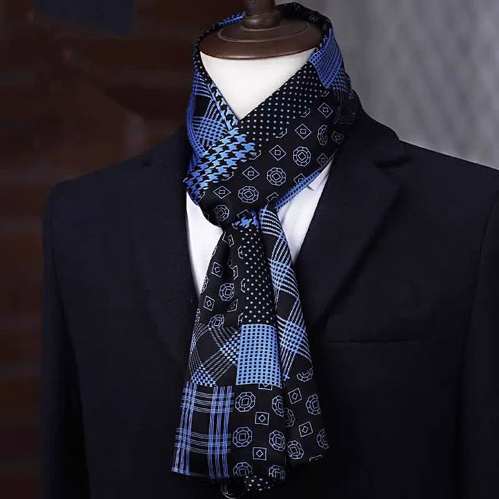 Men's Business Geometrical Figure Thin Long Pure Silk Scarf - Style #9 - image 8