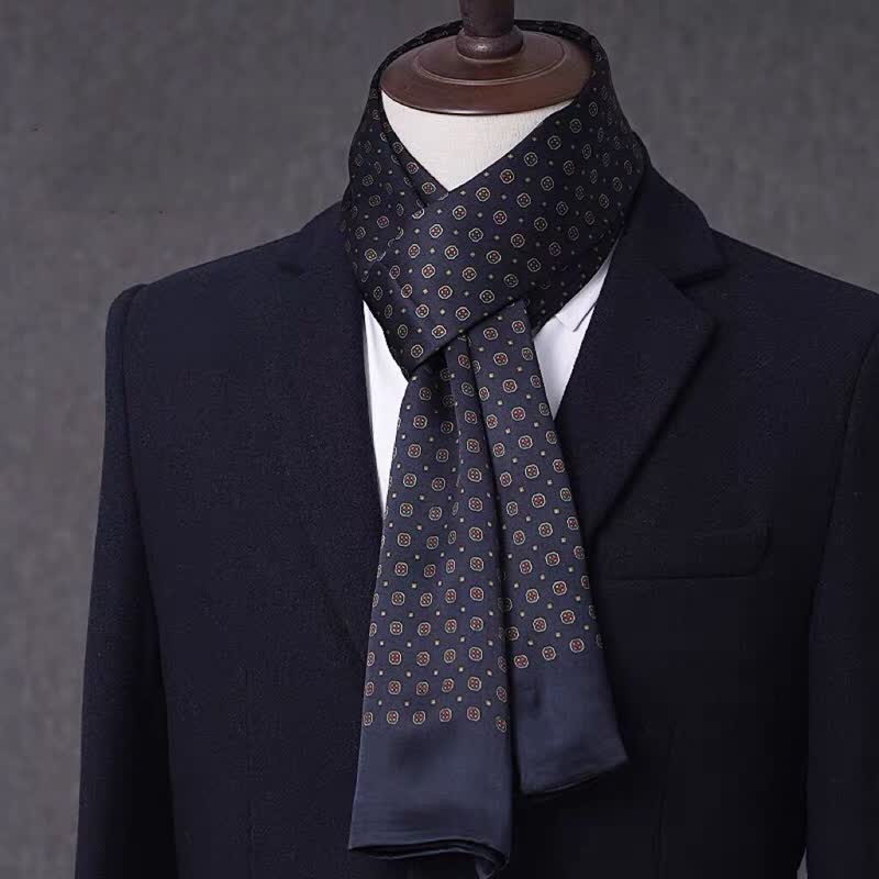 Men's Business Geometrical Figure Thin Long Pure Silk Scarf - Style #17 - image 16