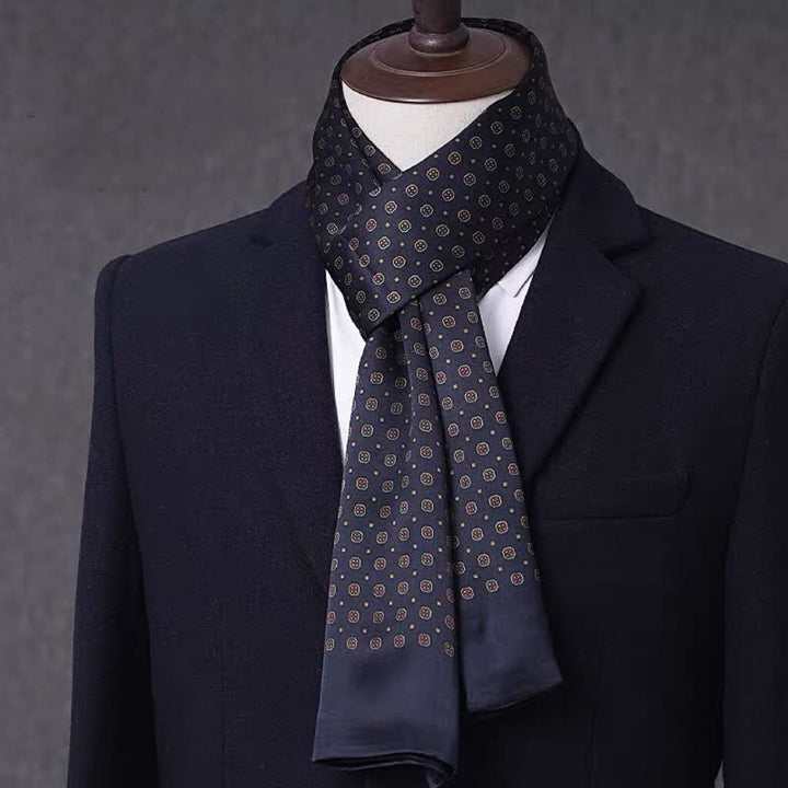Men's Business Geometrical Figure Thin Long Pure Silk Scarf - Style #17 - image 16