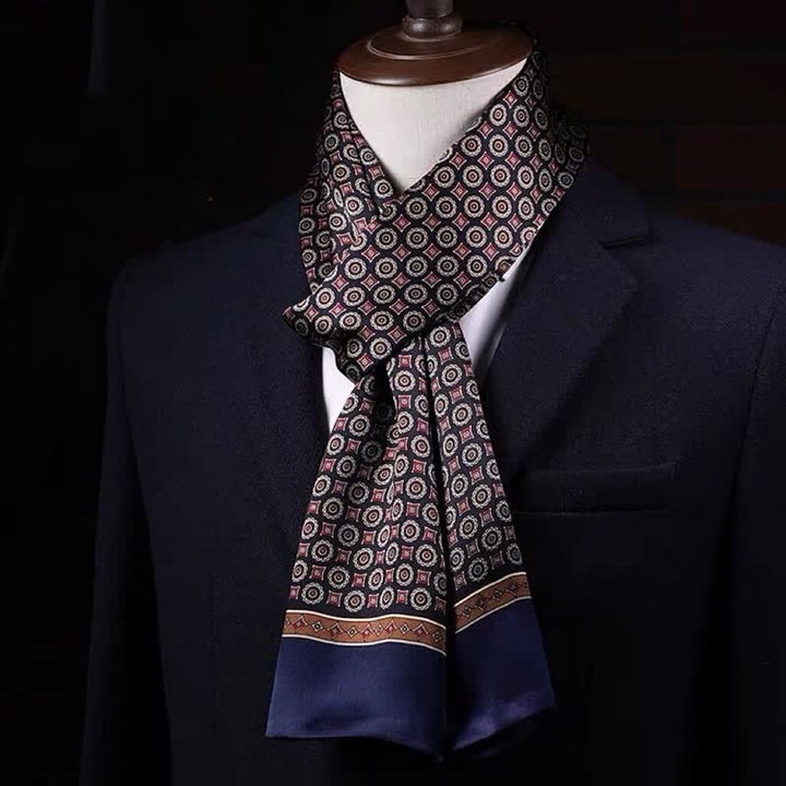 Men's Business Geometrical Figure Thin Long Pure Silk Scarf - Style #8 - image 7