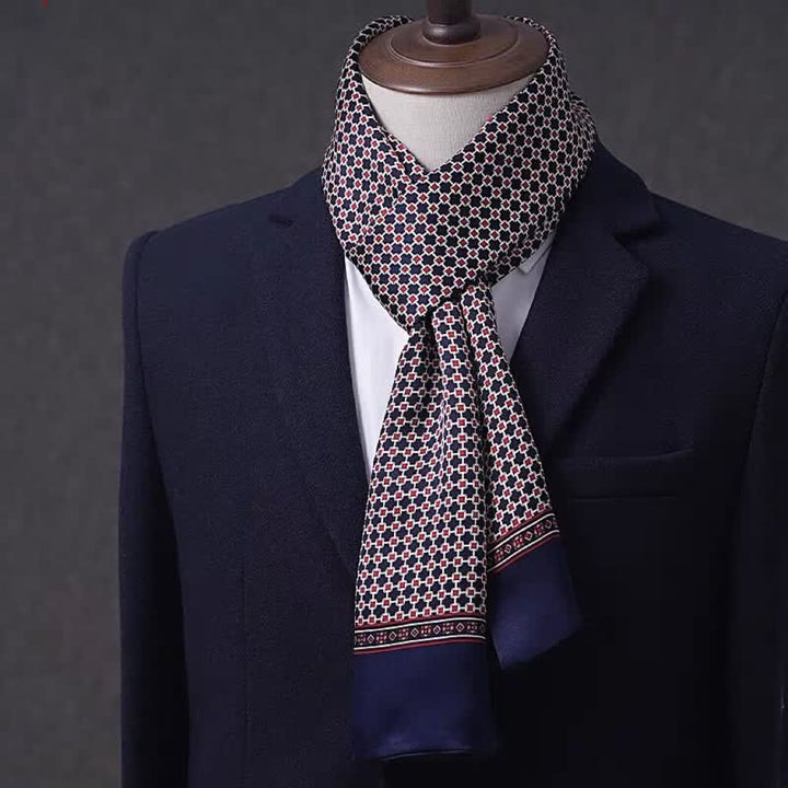 Men's Business Geometrical Figure Thin Long Pure Silk Scarf - Style #13 - image 12