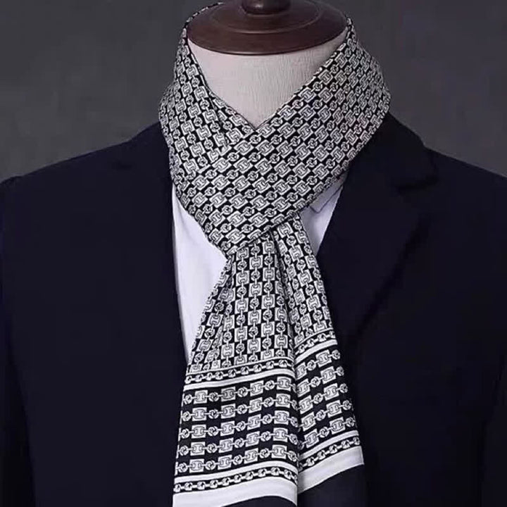 Men's Business Geometrical Figure Thin Long Pure Silk Scarf - Style #20 - image 19