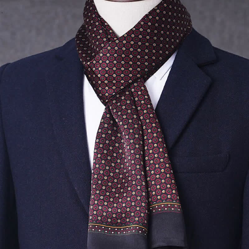 Men's Business Geometrical Figure Thin Long Pure Silk Scarf - Style #21 - image 20