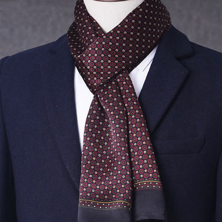 Men's Business Geometrical Figure Thin Long Pure Silk Scarf - Style #21 - image 20