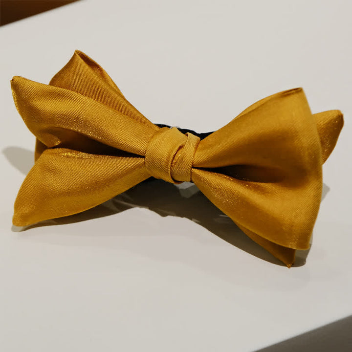 Men's Golden Life Unique Shaped Oversized Pointed Bow Tie