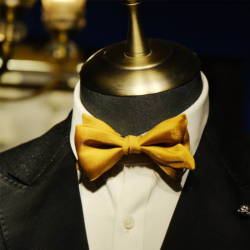 Men's Golden Life Unique Shaped Oversized Pointed Bow Tie