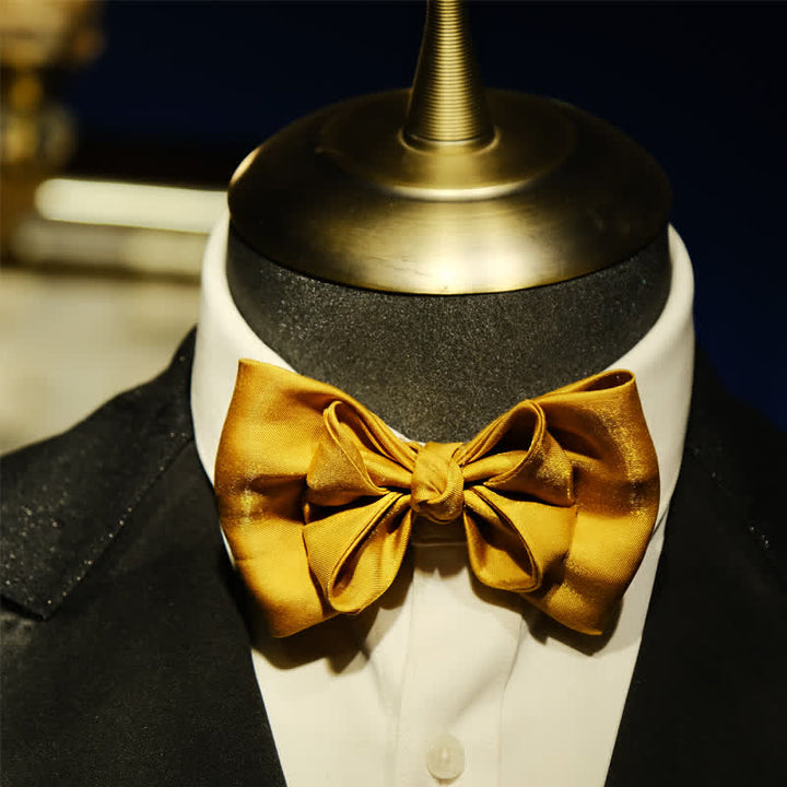 Men's Golden Life Unique Shaped Oversized Pointed Bow Tie