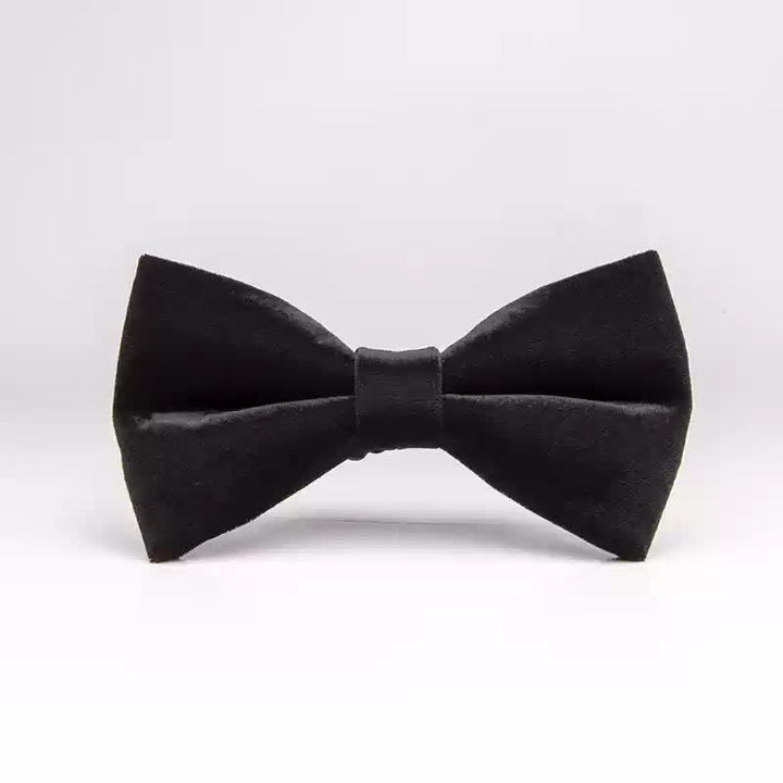 Men's Noble Black Velvet Double Layered Bow Tie