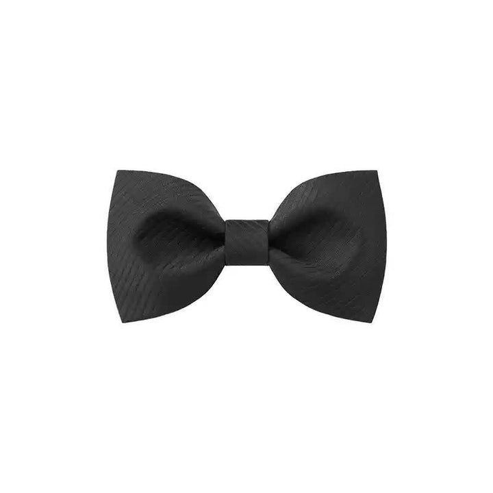 Men's Black Subtle Twilled Navy Striped Business Bow Tie