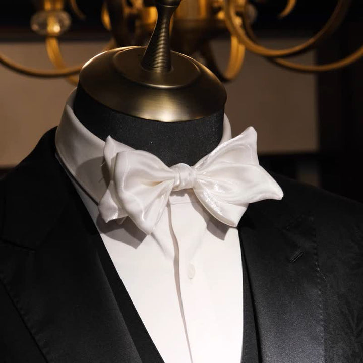 Men's Graceful Pearl White Swan Bow Tie