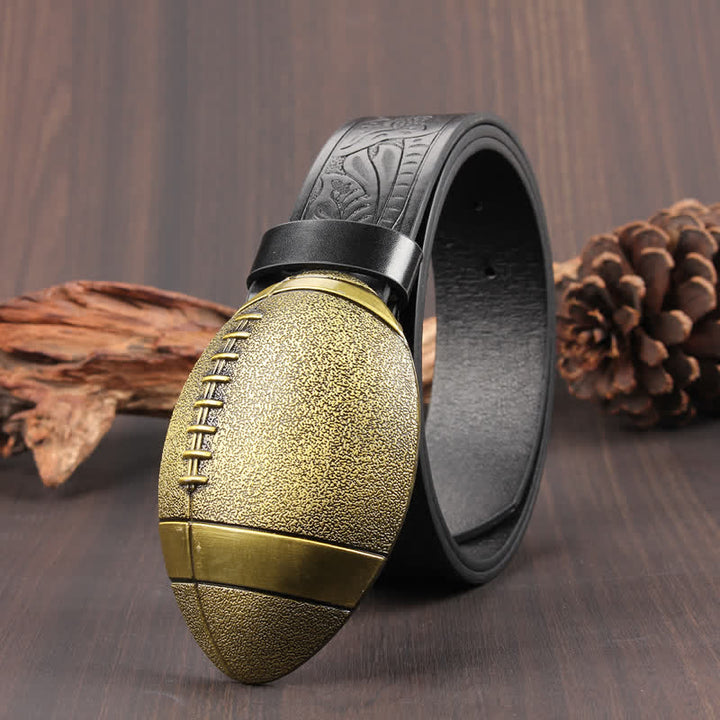 Novelty American Football Buckle Leather Belt