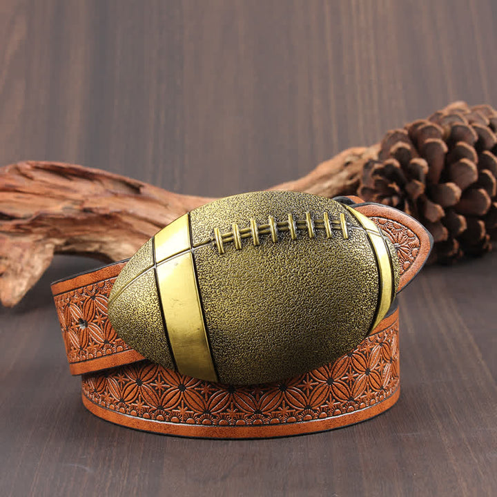 Novelty American Football Buckle Leather Belt