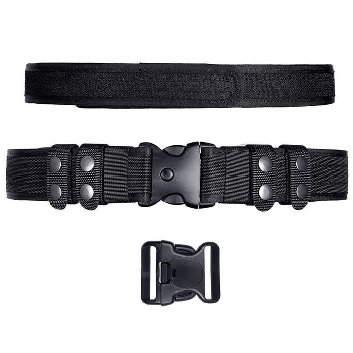 Men's Black Quick Release Leather Oxford Cloth Tactical Belt