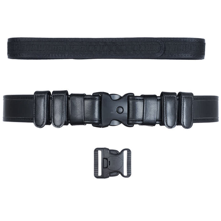 Men's Black Quick Release Leather Oxford Cloth Tactical Belt