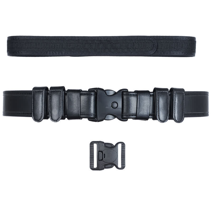 Men's Black Quick Release Leather Oxford Cloth Tactical Belt - image 1