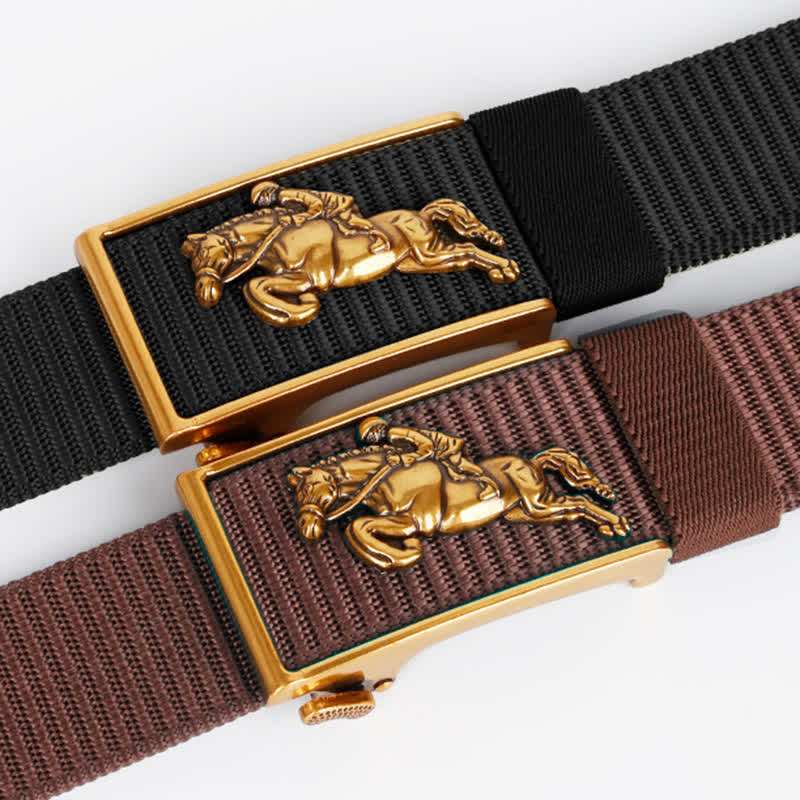 Men's Casual Horse Riding Automatic Buckle Nylon Belt