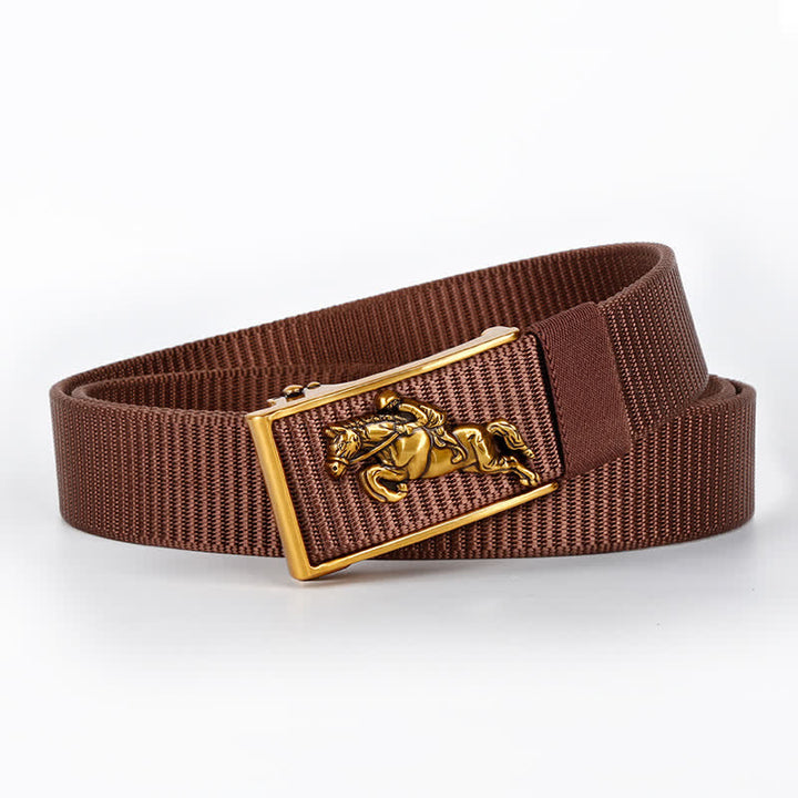 Men's Casual Horse Riding Automatic Buckle Nylon Belt