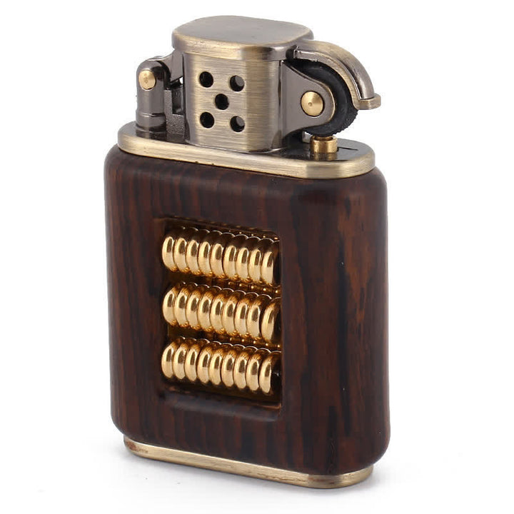 Wooden Body Decorative Metal Ring Kerosene Lighter