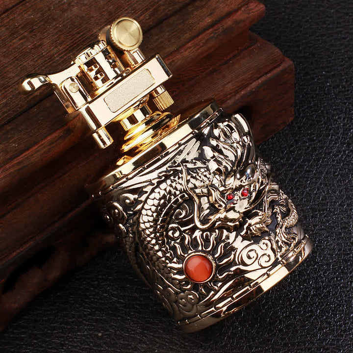 Flying Dragon Retro Cylindrical Refillable Kerosene Lighter