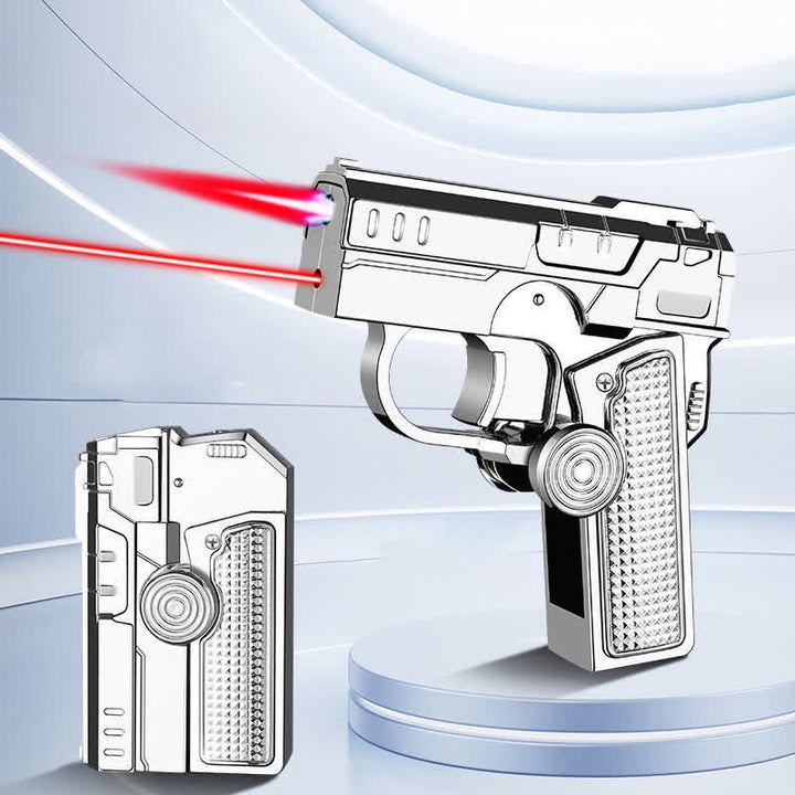 Folding Gun-Shaped LED Refillable Butane Lighter