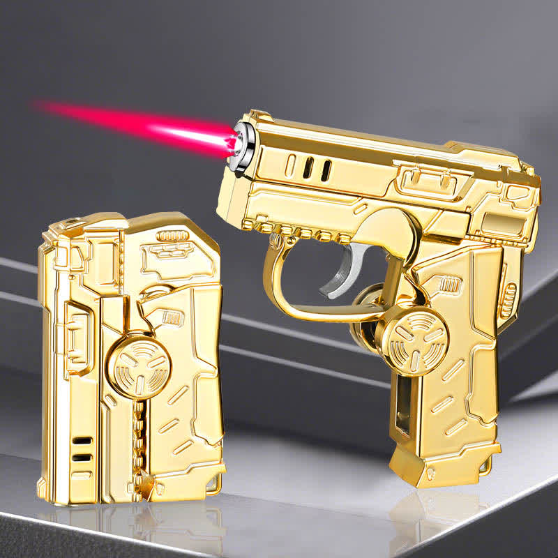 Cool Folding Pistol-Shaped Refillable Butane Lighter